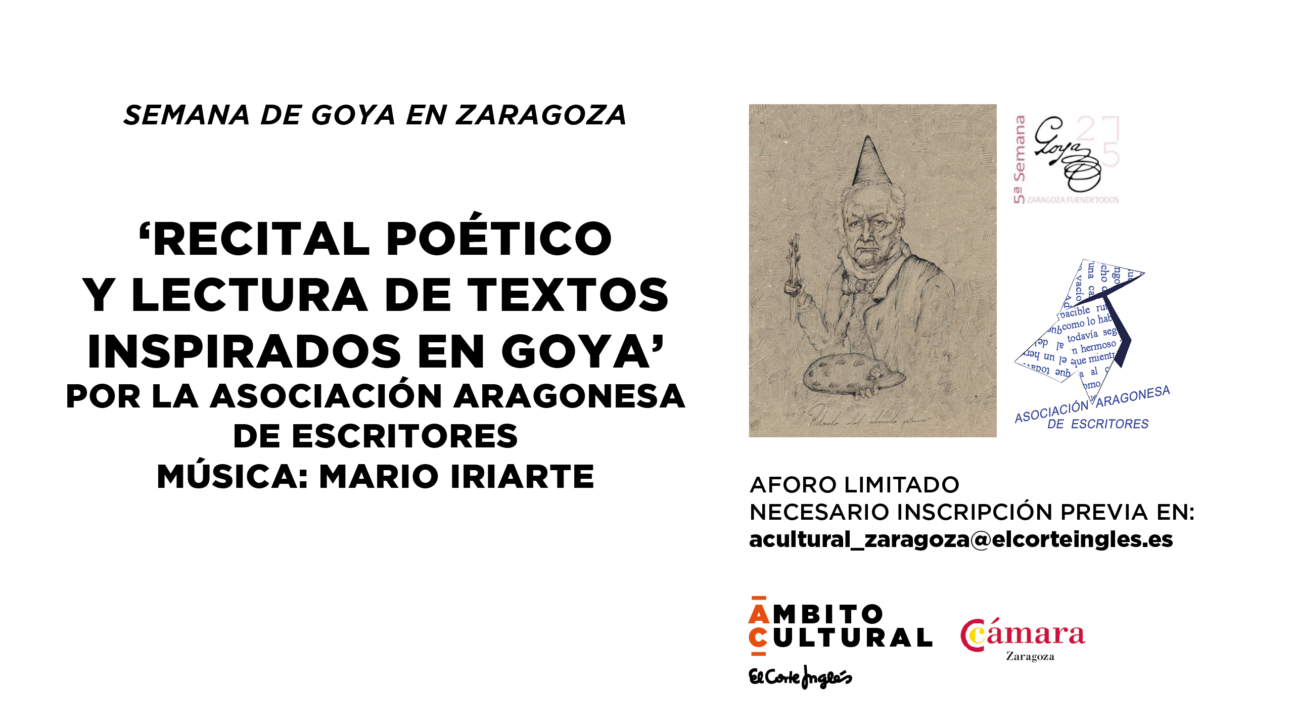 SEMANA DE GOYA EN ZARAGOZA: 'RECITAL POÉTICO Y LECTURA DE TEXTOS INSPIRADOS EN GOYA'